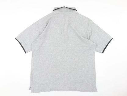 Pacific Blue Men's Grey Polo, L, Casual Short Sleeve