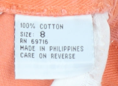 Jordache Orange High-Rise Chino Women's Shorts Size 8