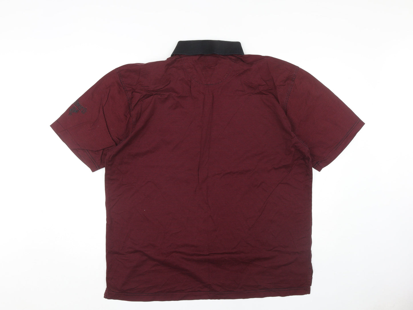 Ashworth Men’s Red Striped Polo Shirt L