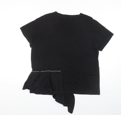 Womens UK Size 16 River Island Black Basic T-Shirt