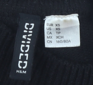 Womens UK Size XS H&M Black Pullover Jumper