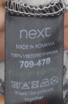 Next Ladies Grey Animal Print Dress Size 14