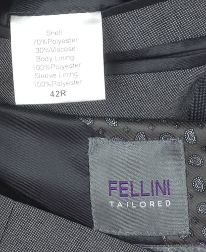 Mens UK Size 42 Fellini Regular Grey Suit Jacket
