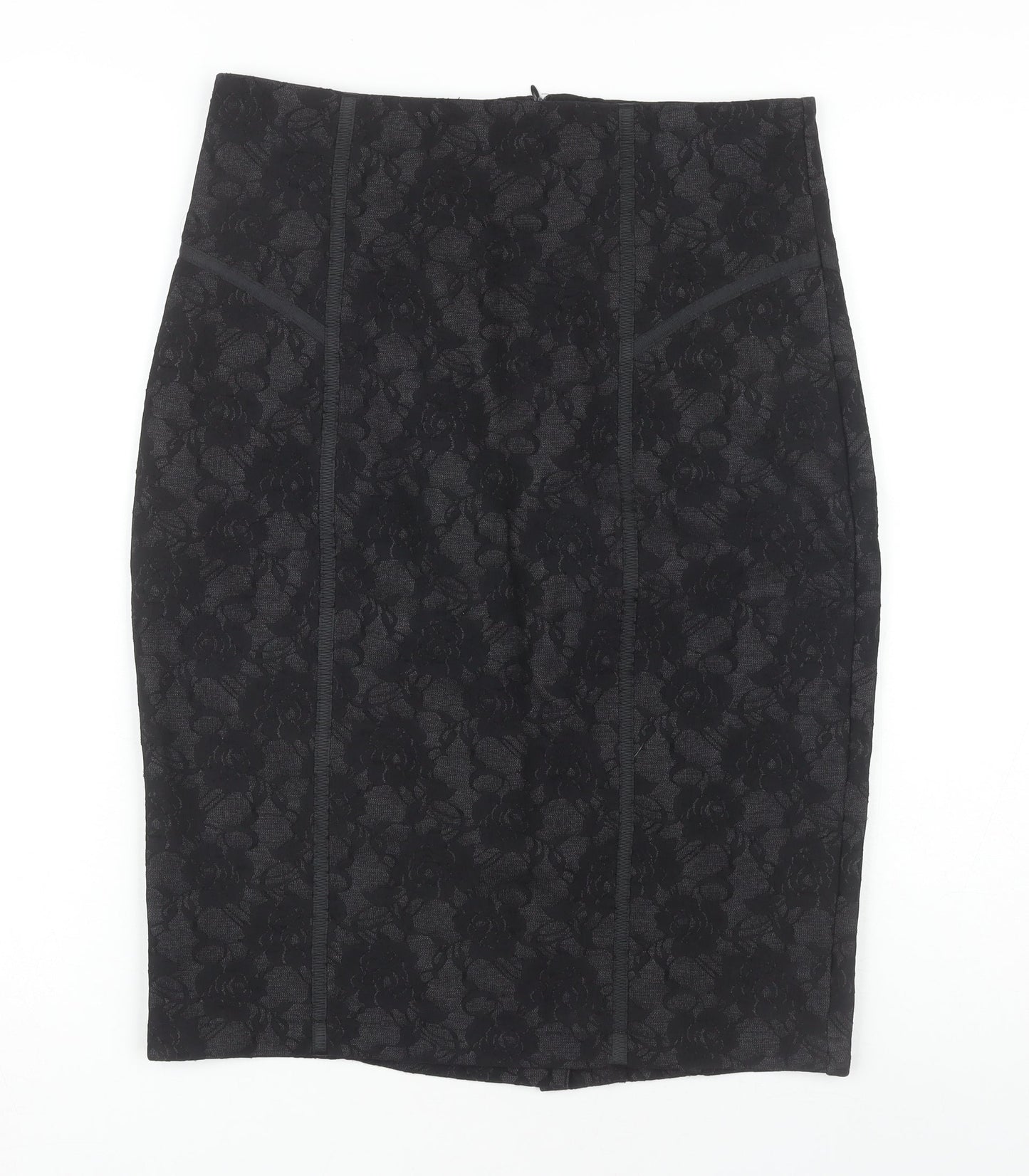 Marks and Spencer Women's Black Floral Lace Pencil Skirt Size 12