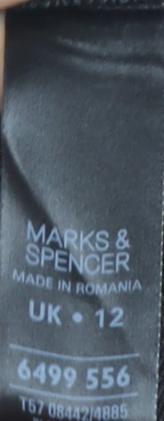 Marks and Spencer Women's Black Floral Lace Pencil Skirt Size 12