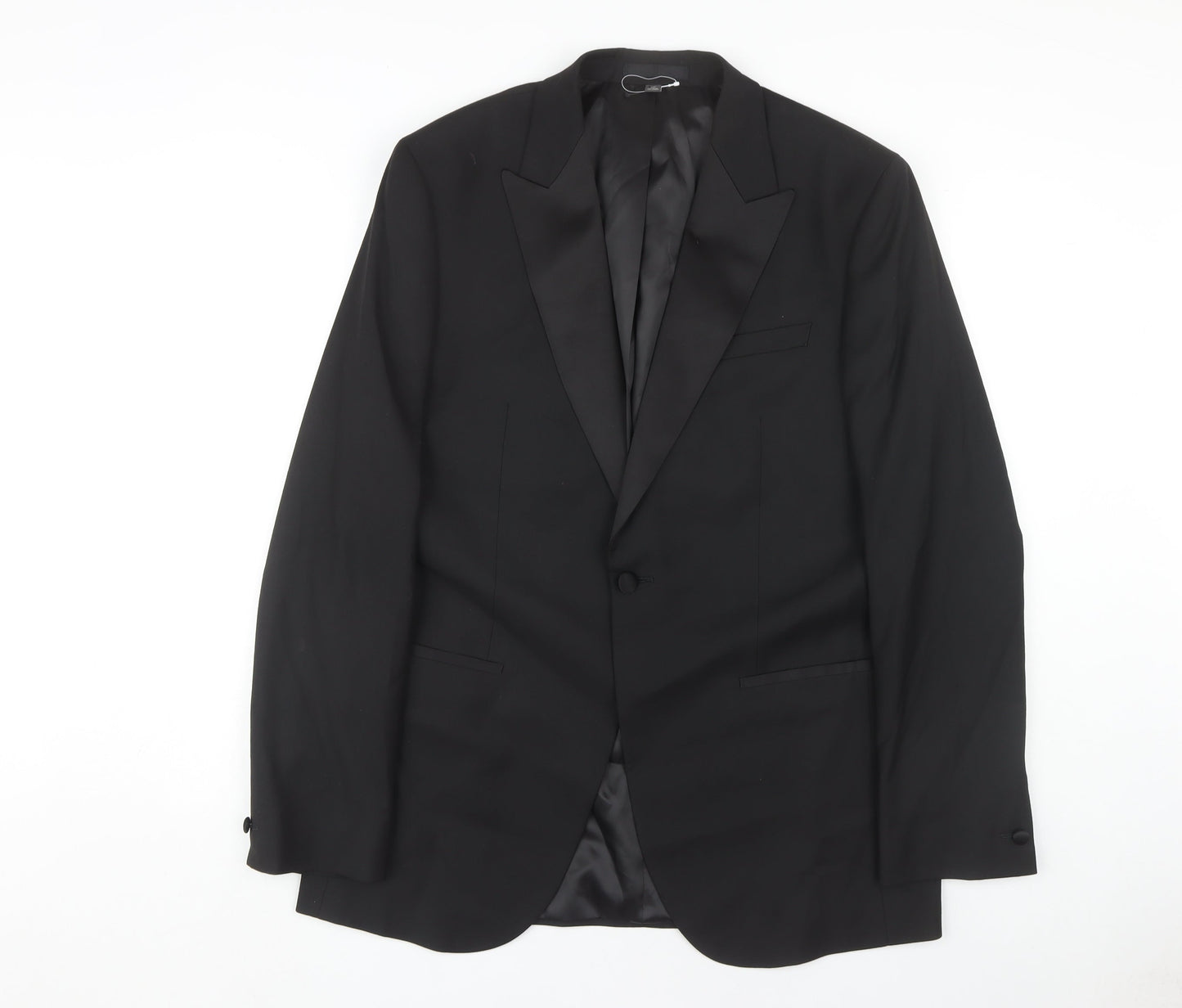 Mens UK Size 40 Marks and Spencer Regular Black Suit Tuxedo