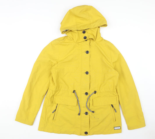 Maine Women's Yellow Hooded Rain Coat Size 14
