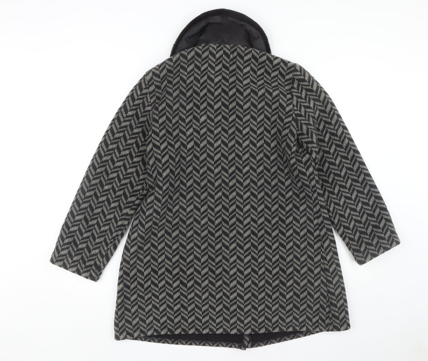 Womens UK Size 12 COERCION Black Overcoat