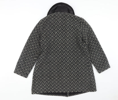 Womens UK Size 12 COERCION Black Overcoat