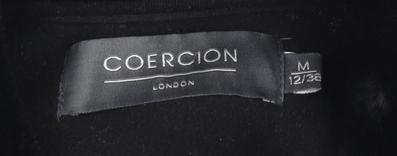 Womens UK Size 12 COERCION Black Overcoat