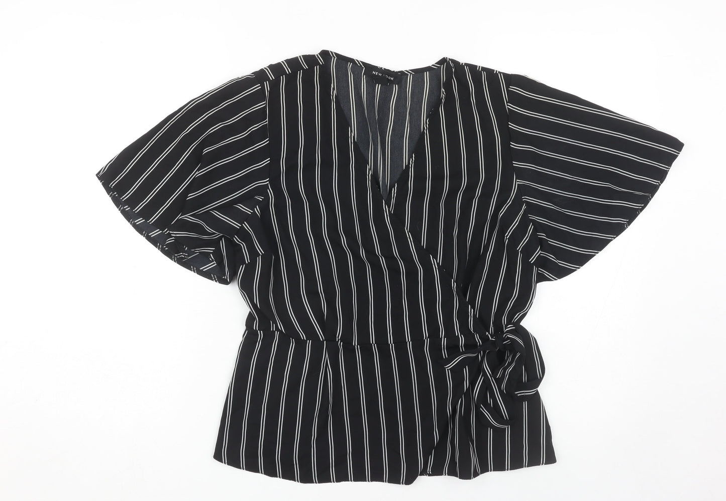 New Look Women's Black Wrap Blouse Size 14