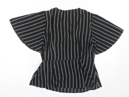 New Look Women's Black Wrap Blouse Size 14