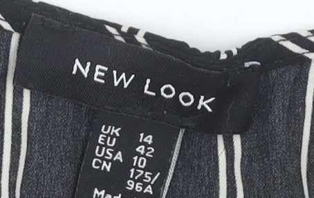 New Look Women's Black Wrap Blouse Size 14