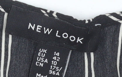 New Look Women's Black Wrap Blouse Size 14