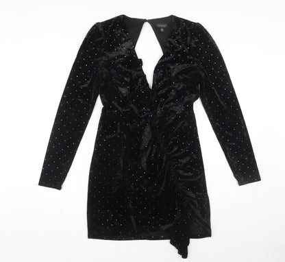 Topshop Women's Black Velvet Dress Size 10