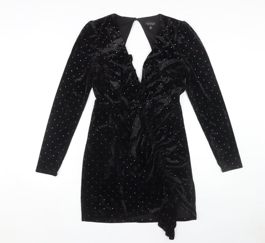 Topshop Women's Black Velvet Dress Size 10