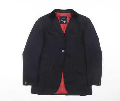 Just Togs Women's Blue Blazer Size 12 Lined Notch Lapel