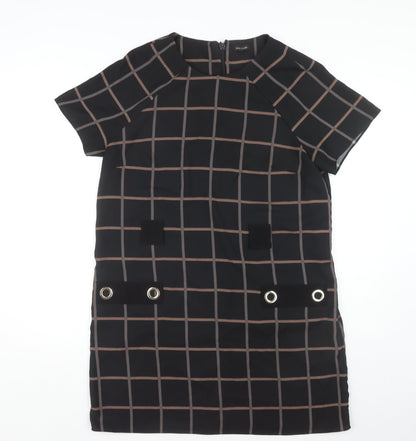 River Island Women's Black Check Shift Dress Size 14