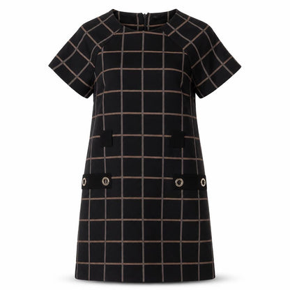 River Island Women's Black Check Shift Dress Size 14
