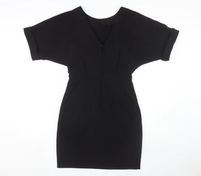 ASOS Women's Black Sheath Dress Size 10 V-Neck Classic