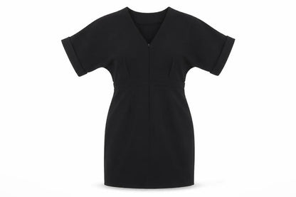ASOS Women's Black Sheath Dress Size 10 V-Neck Classic