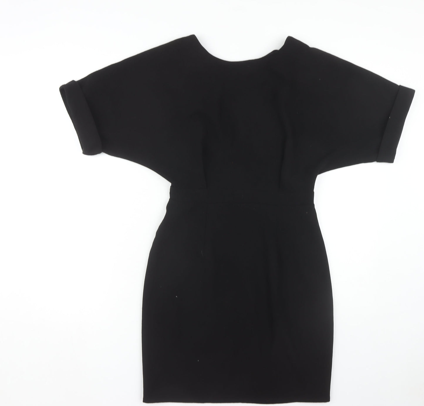 ASOS Women's Black Sheath Dress Size 10 V-Neck Classic