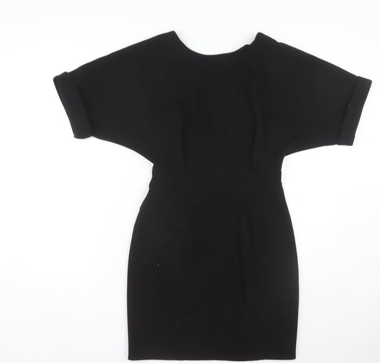 ASOS Women's Black Sheath Dress Size 10 V-Neck Classic