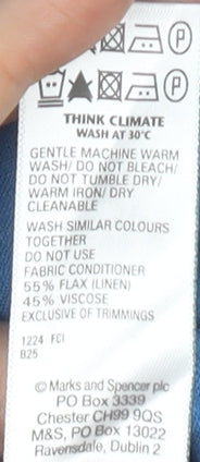 Marks and Spencer Women Blue V-Neck Dress Size 16