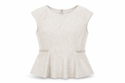 Womens UK Size M Zara Beige Basic Blouse