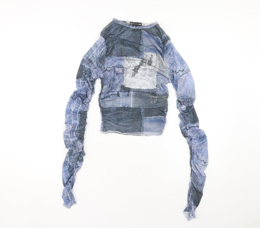 PrettyLittleThing Women's Multicoloured Top, Size 6, Mesh Style