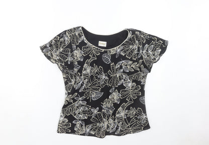 Womens UK Size 12 Roman Originals Black Basic Blouse