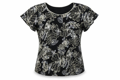 Front view of Roman Originals Floral Blouse Black, size 12, Women's Casual