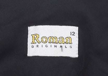Womens UK Size 12 Roman Originals Black Basic Blouse