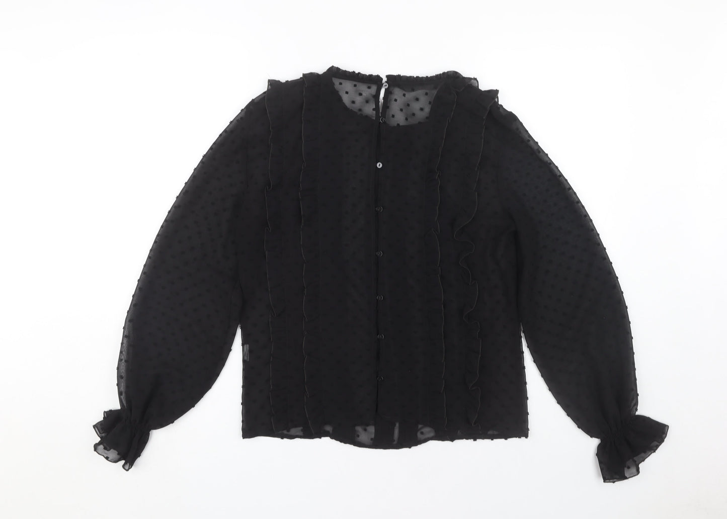 Womens UK Size S Zara Black Basic Blouse