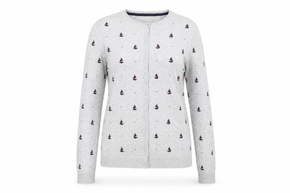 Womens UK Size 10 Heyton Grey Cardigan Jumper