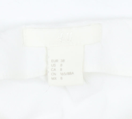 Womens UK Size 10 H&M White Tunic T-Shirt