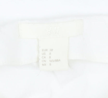 Womens UK Size 10 H&M White Tunic T-Shirt