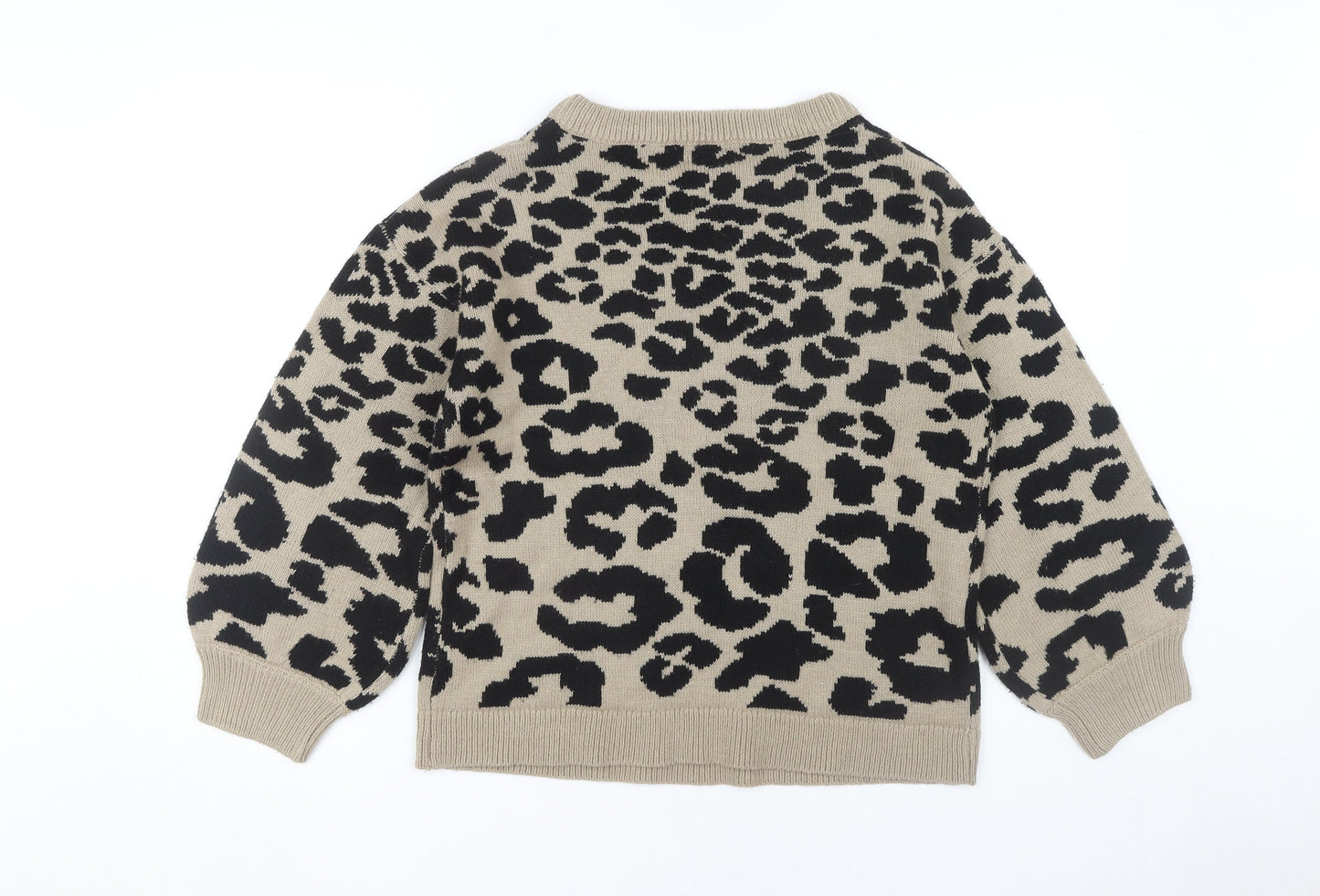AX Paris Women's Beige Animal Print Pullover Jumper S/M