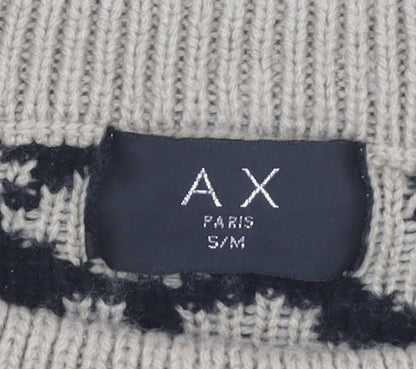 AX Paris Women's Beige Animal Print Pullover Jumper S/M