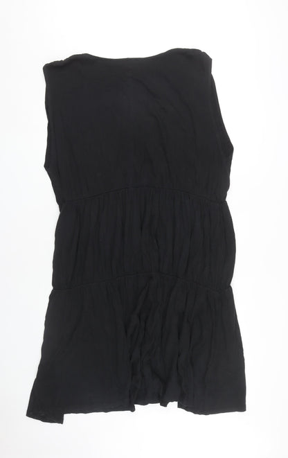 Zara Women Black Sleeveless V-Neck Dress XL
