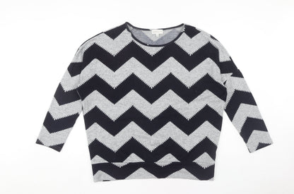 Womens UK Size 12 Apricot Grey Pullover Jumper