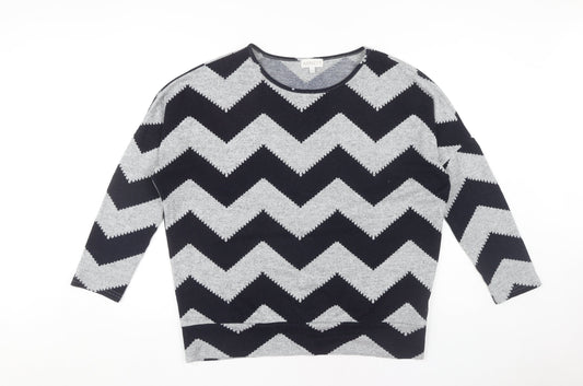 Apricot Women's Grey Chevron Pullover Jumper Size 12