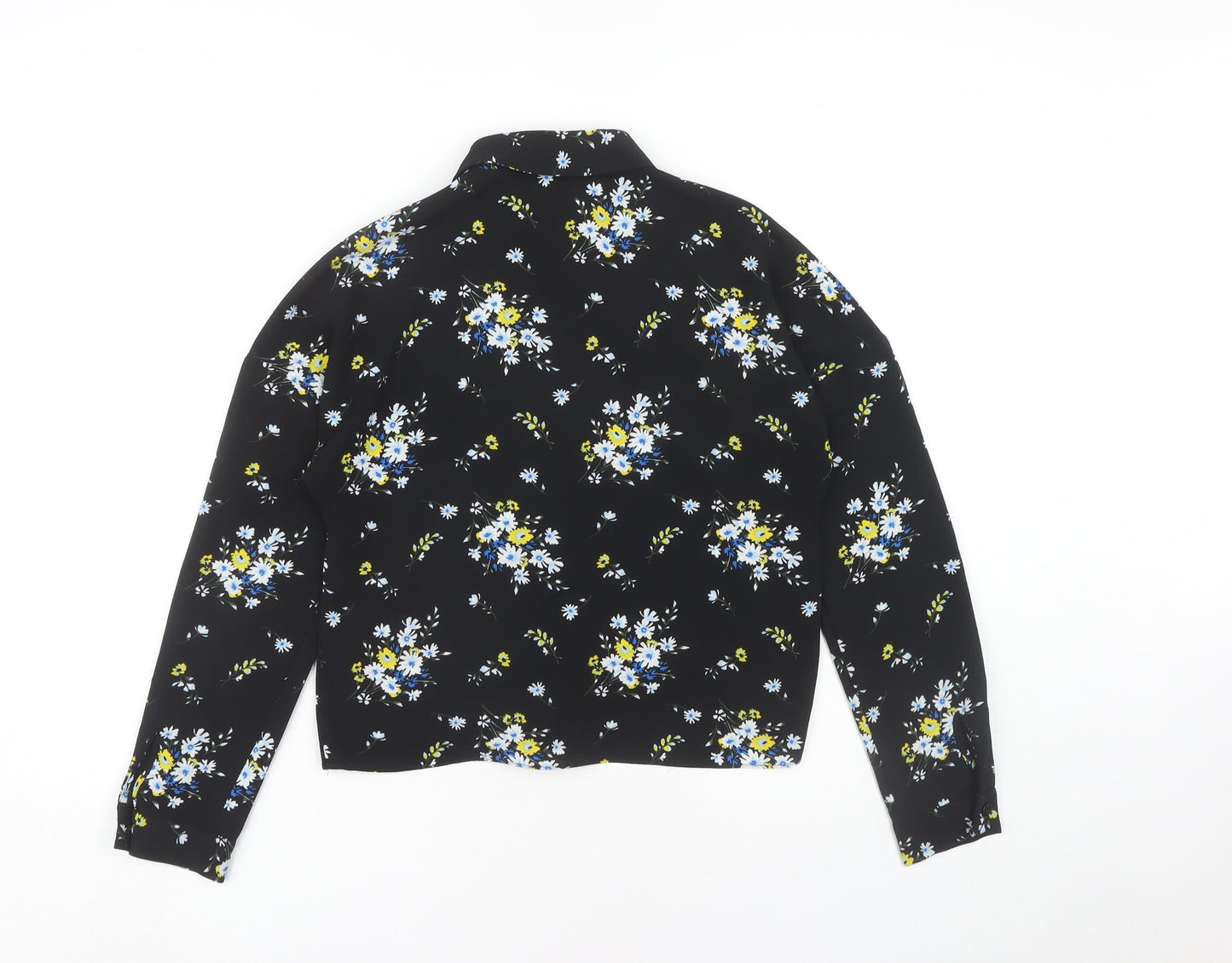 Womens UK Size 8 Miss Selfridge Black Basic Button-Up