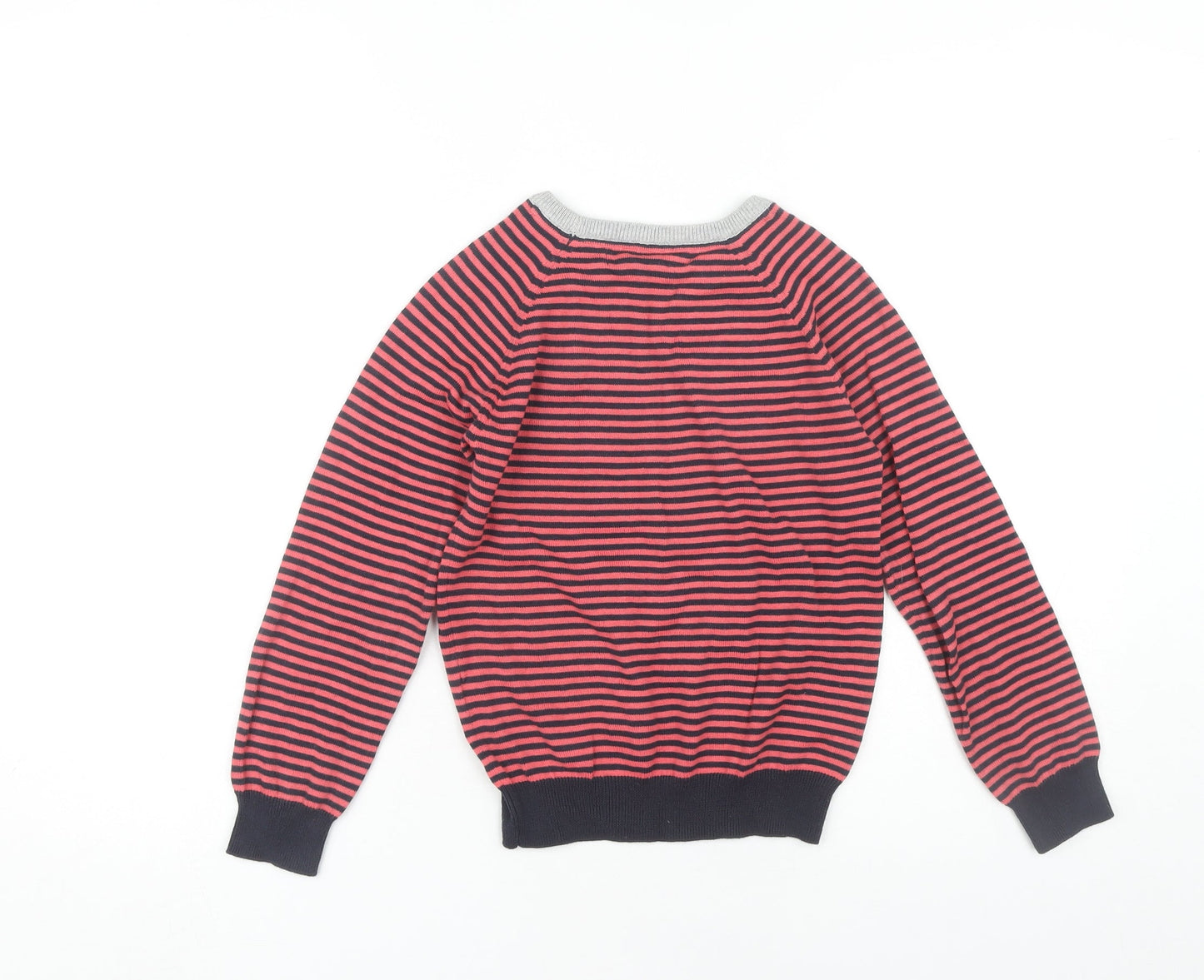 Cotton On Kids Boys Red Striped Pullover Jumper 8 Years