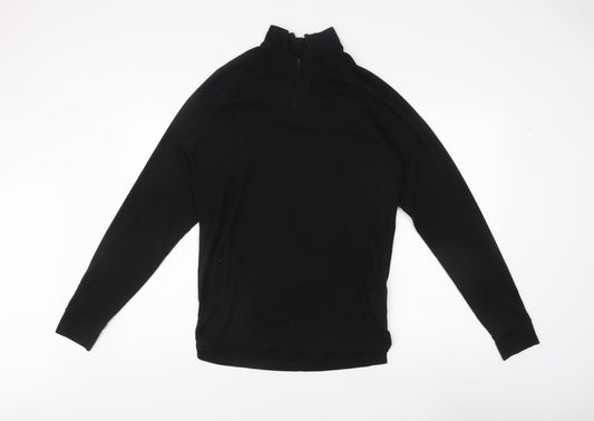 Trespass Men's Black 1/4 Zip Fleece Sweatshirt, L
