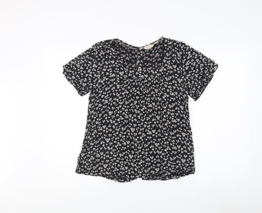 Womens UK Size 8 Fat Face Black Basic Blouse