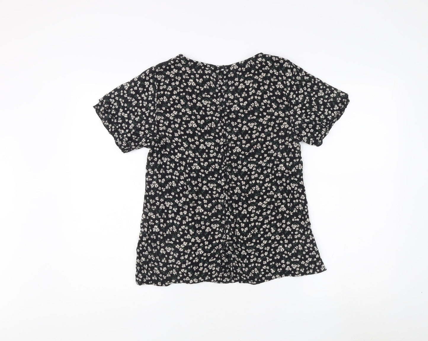 Womens UK Size 8 Fat Face Black Basic Blouse
