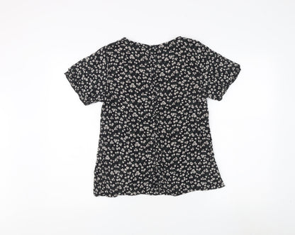 Womens UK Size 8 Fat Face Black Basic Blouse