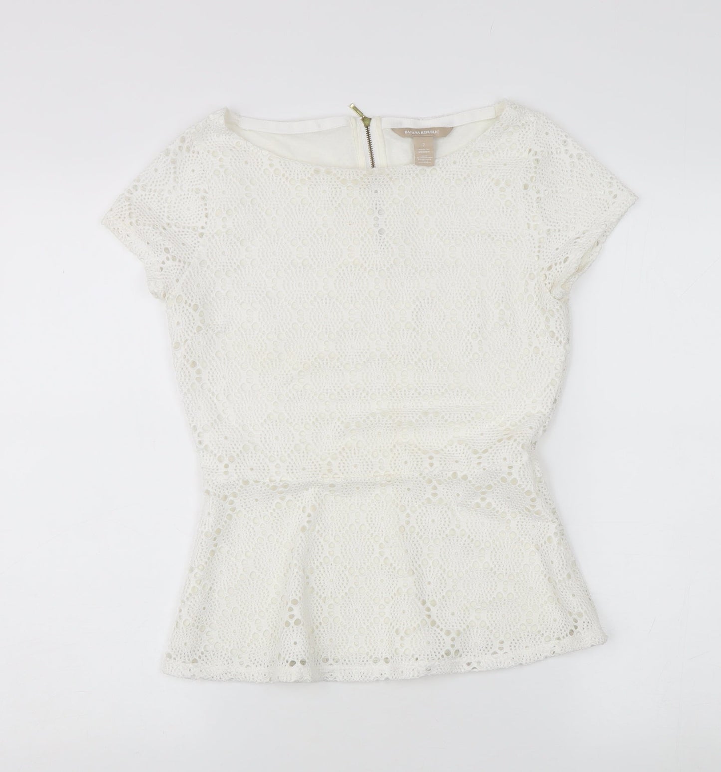 Banana Republic Women's White Lace Top Size 2
