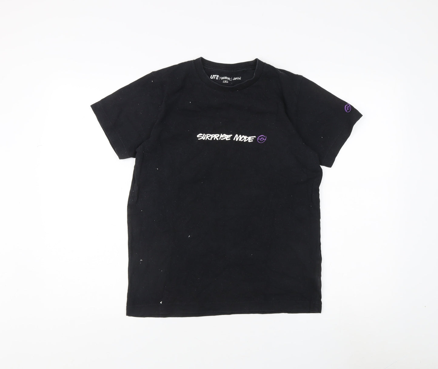 Uniqlo Boys Black Pokémon T-Shirt with Graphic Print, Age 13